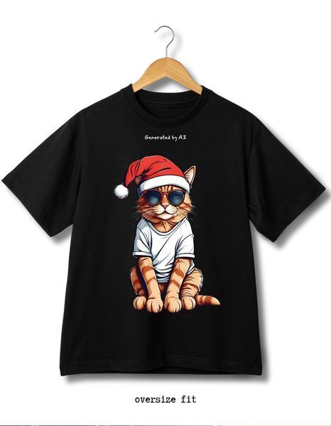 Футболка Кіт Санти - XL TS-BL-Santa's-cat-XL-DTF фото