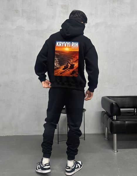 Bluza z kapturem Kryvyi Rih oversize unisex - XL