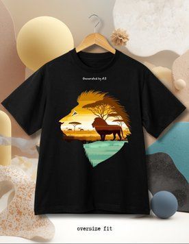 Футболка Лев у саванні - XL TS-BL-lion -in-savan-XL-DTF фото