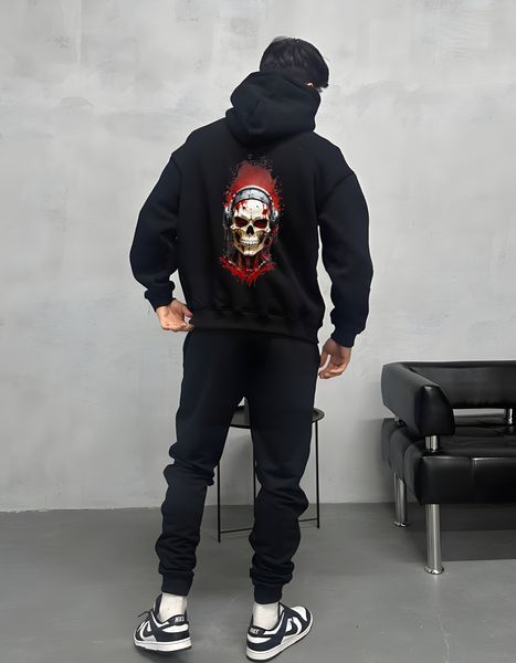 Hoodie Skull in headphones oversize unisex - XL