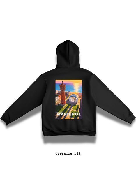 Džemperis su gobtuvu Mariupol oversize unisex - XL HD-Mariupol-WT-XL-DTF фото