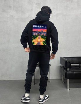 Bluza z kapturem Kharkiv oversize unisex - XL