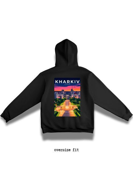 Bluza z kapturem Kharkiv oversize unisex - XL