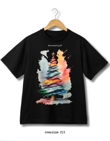 Футболка Акварельна ялинка - XL TS-BL-WTCLRCRMStree-XL-DTF фото