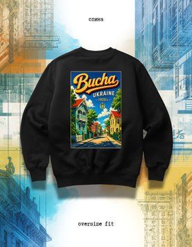 Світшот Буча oversize unisex - XL SWST-Bucha-BL-XL-DTF фото