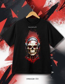 Футболка Череп у навушниках - XL TS-BL-Skull-headphones-XL-DTF фото