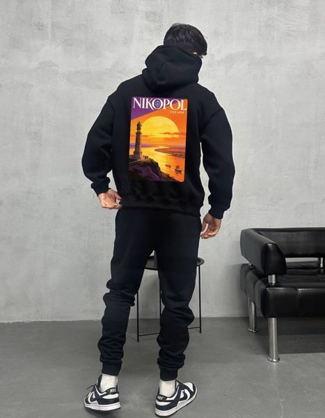 Džemperis su gobtuvu Nikopol oversize unisex - XL HD-Nikopol-WT-XL-DTF фото
