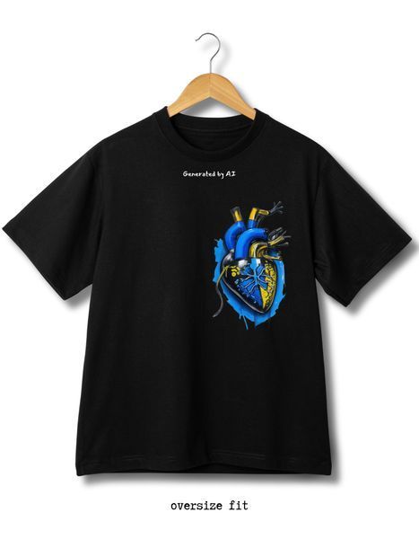 Mar&scaron;kinėliai &Scaron;irdis 4 - XL TS-BL-Blue&yellow-heart-XL-DTF фото