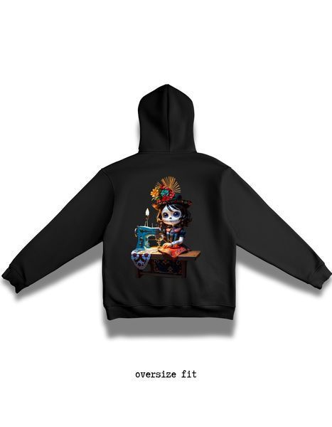 Bluza z kapturem Helloween doll oversize unisex - XL