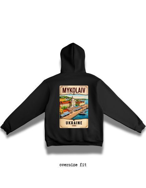 Džemperis su gobtuvu Mykolaiv oversize unisex - XL HD-Mykolaiv-WT-XL-DTF фото
