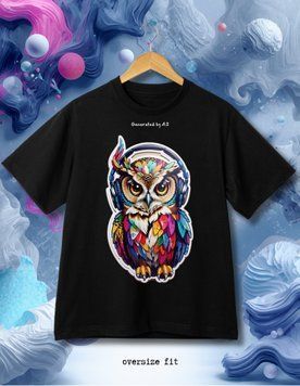 Mar&scaron;kinėliai Pelėda ausinėse - XL TS-BL-Owl-in-headphones-XL-DTF фото
