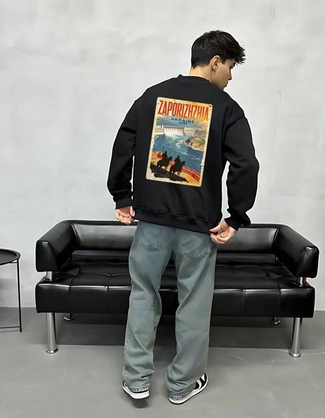 Megztinis Zaporizhia oversize unisex - XL SWST-ZAPORIZHIA-BL-XL-DTF фото