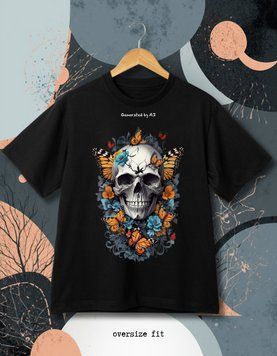 Футболка Череп-метелик - XL TS-BL-Butterfly-skull-XL-DTF фото